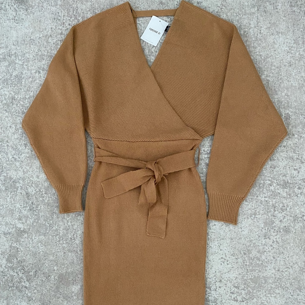Forever 21 Tan Bodycon Mini Dress (S)
